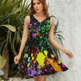 thumbnail image 7 of Neon Splatter Paint Dress Summer Street Style Dresses Female Sleeveless Printed Sundress, 7 of 7