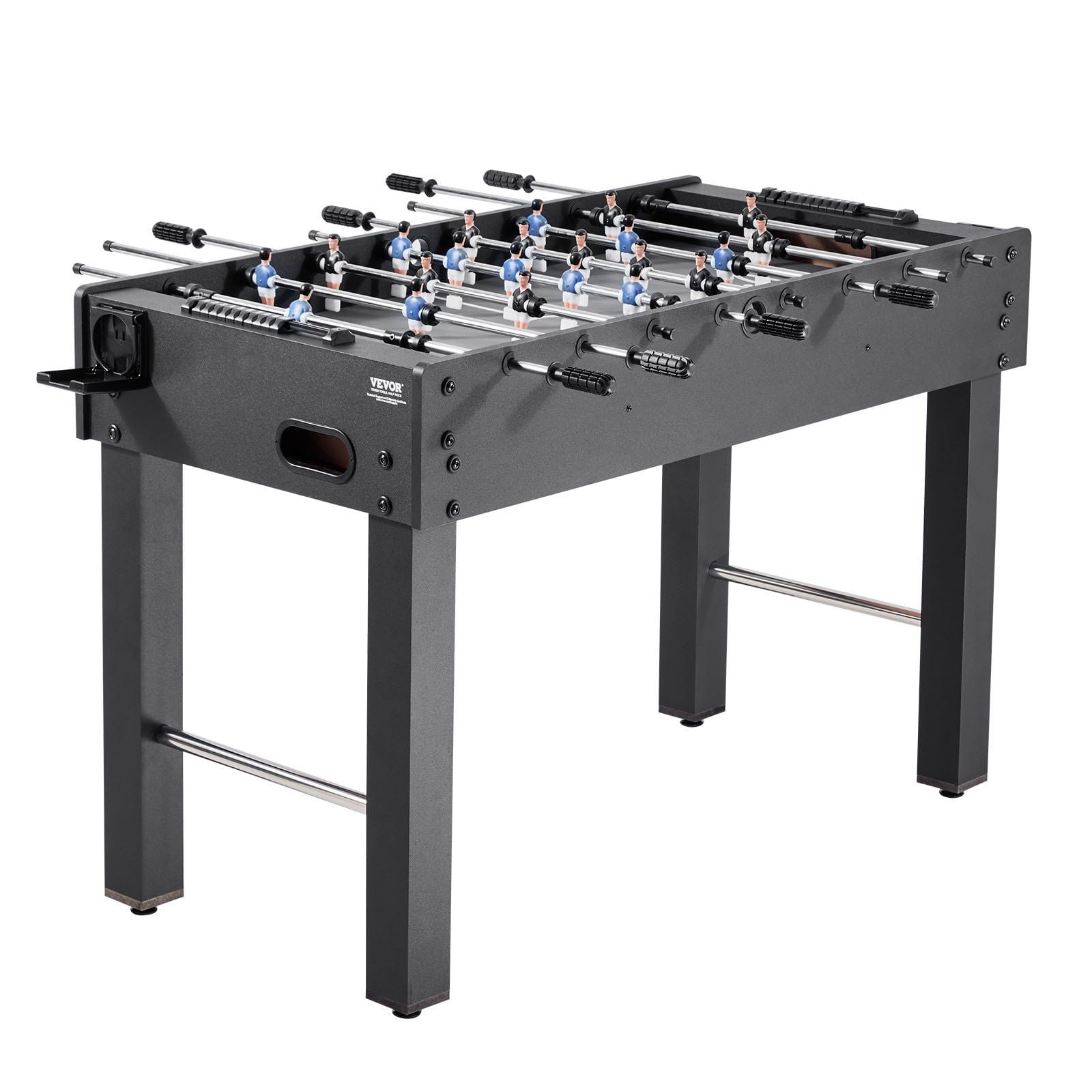 Durable Full-Size 48" Foosball Table Set  Includes 2 Soccer Balls, Score Tracker & 2 Drink Holders  Ideal for Home, Family Game Nights & Rec Rooms