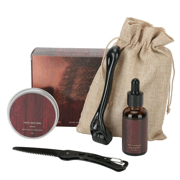 Yazoeia Beard Growth Kit 60G Comb 540 Roller Beard Cream Serum Oil Men Beard Care Tools MR318-52153