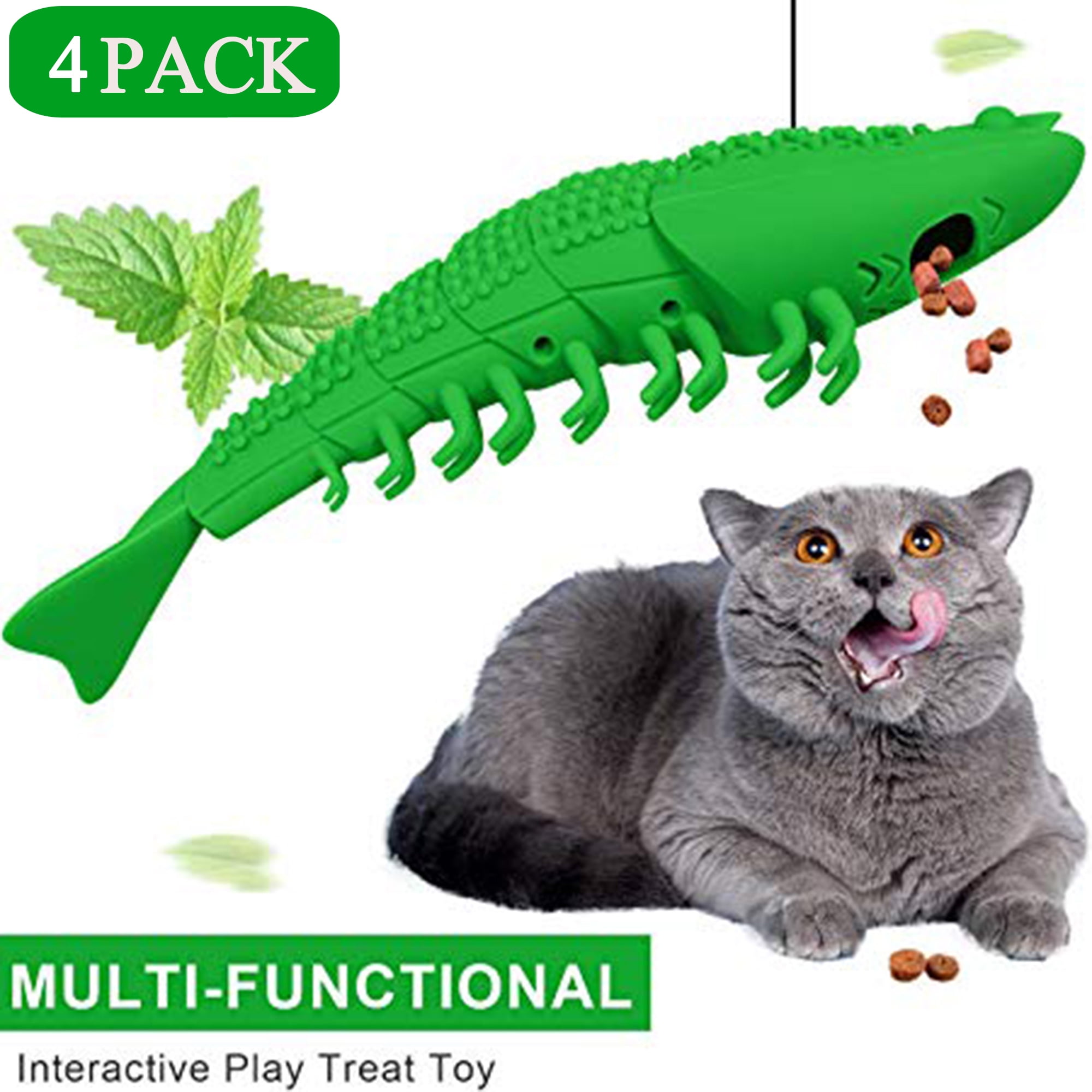 4 Pack Catnip Toys, Interactive Cat Toys Cat Toothbrush Toys Supplies