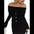 thumbnail image 3 of Blusas con Hombros Descubiertos para Mujer, Blusas de Larga para Salir, Estilo Y2K, Jersey de Punto, Conjuntos de Otoño A Negro S, 3 of 8