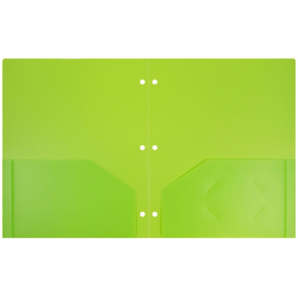 JAM Paper Plastic Heavy Duty 3 Hole Punch Pocket Folders, Assorted Fashion Colors, 12 Pack