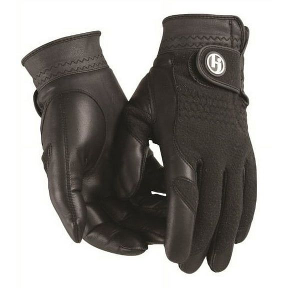 HJ Winter Gloves, Mens XL, Pair of Fleece & Leather, Cabretta Leather Palm,