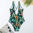 thumbnail image 6 of BERANMEY Women's Tropical Print One Piece Swimsuit with Cover up Beach Skirt Sarong Two Piece Floral Printed V Neck Tummy Control High Cut Monokini Swimsuit Bathing Suit Women's Swimwear & Clothing, 6 of 11