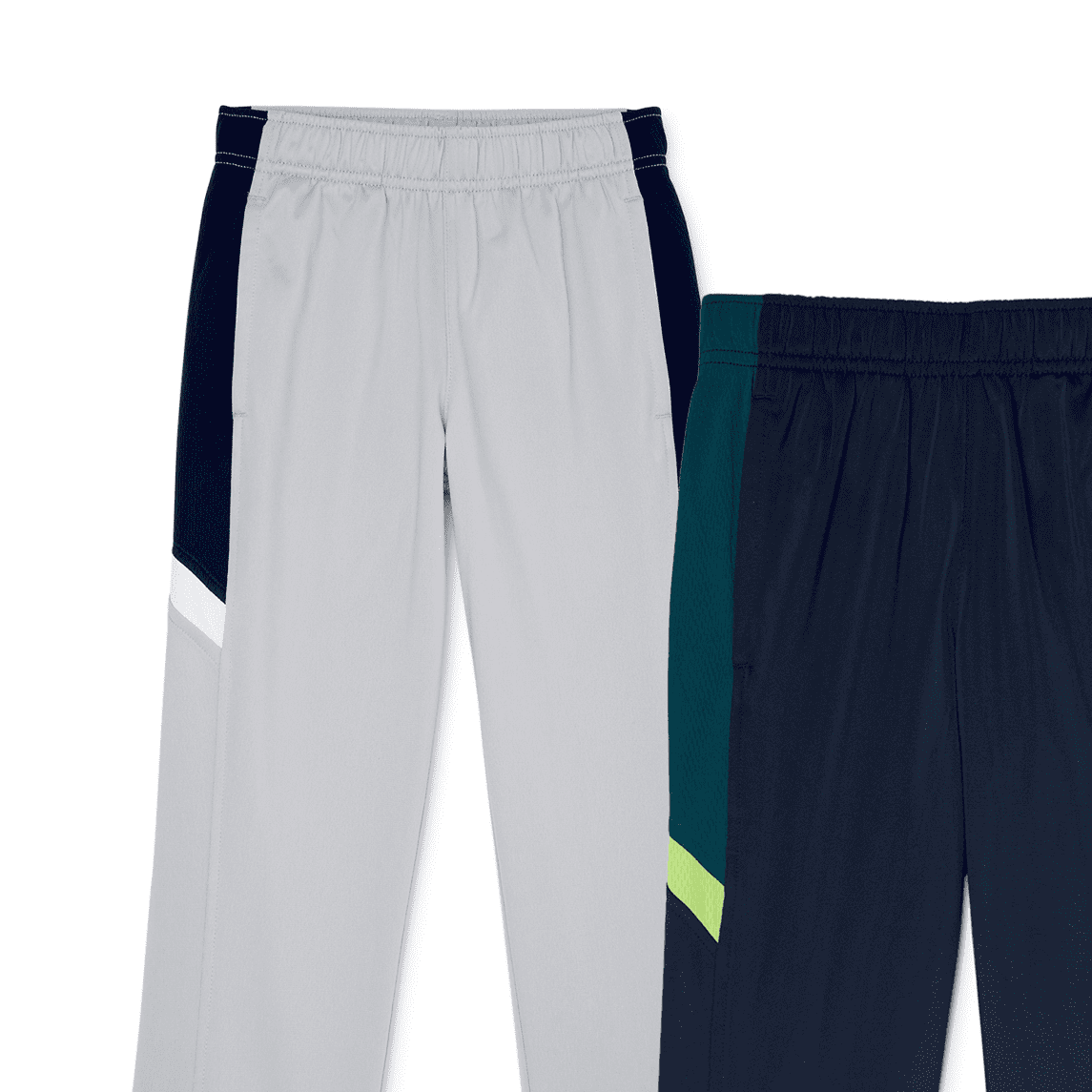 Athletic Works Track Straight-Leg Mid Rise Pant (Little Boys), 2 Count, 2 Pack