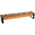 thumbnail image 3 of Hosley 19 inch Long, Brown Wood Rail 5 Glass Tea Light Candle Holder, 3 of 5