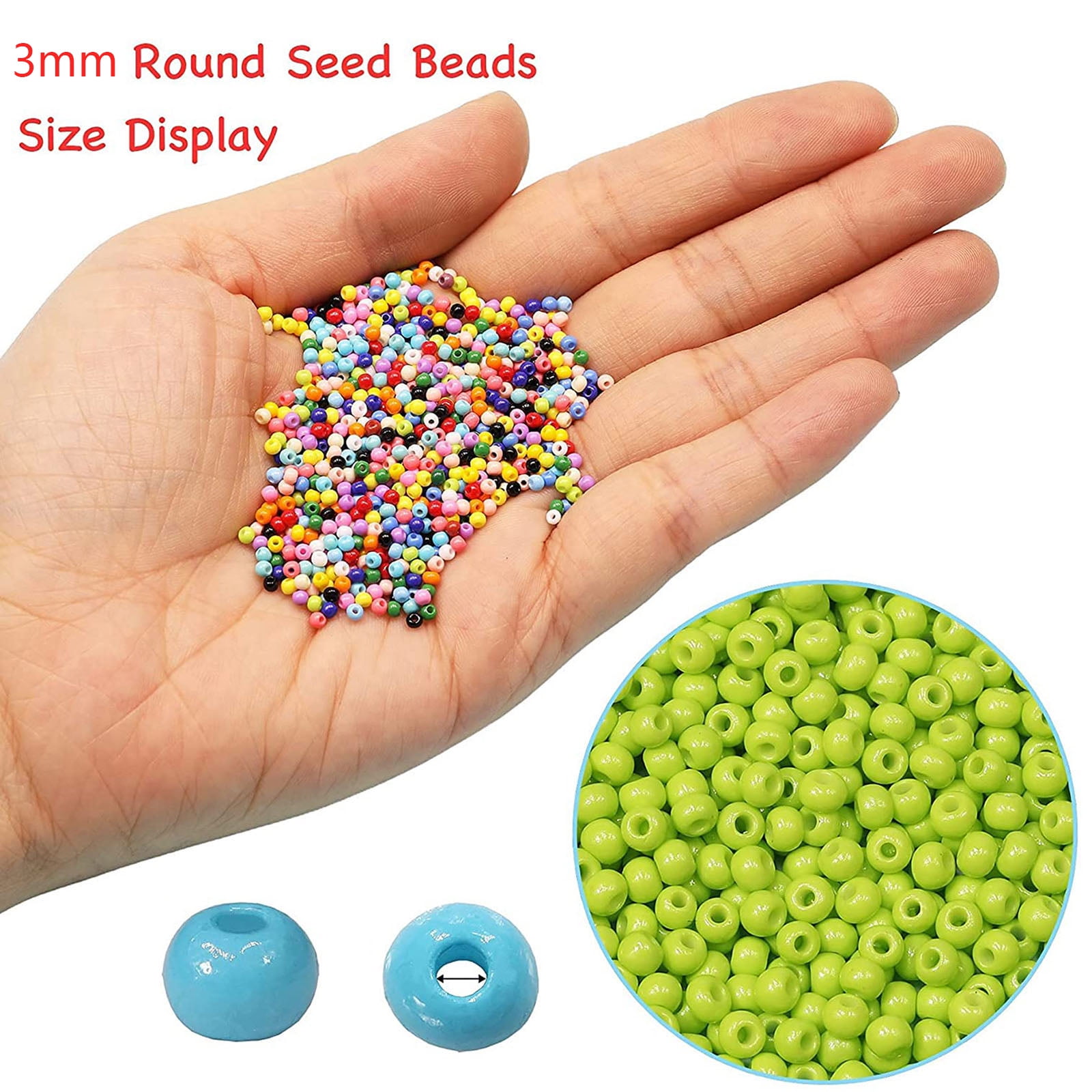 7000Pcs/15 Color 3mm Size Glass Seed Bead 7000 Pcs Opaque Color Spacer Bead