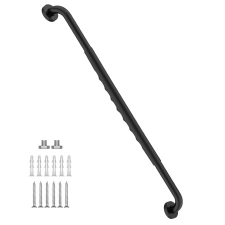 36 inch black shower grab bar w/ anti slip rubber grip  zuext stainless steel bathroom grab bar  bathroom balance bar safety handrail support handicap injury elderly senior assist bath handle