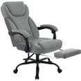 thumbnail image 7 of TMV Office Chair, Ergonomic Big and Tall Office Chair with Foot Rest, Executive Chair for Home Desk, Reclining High Back Leather Chairs with Lumbar Support，Grey, 7 of 7