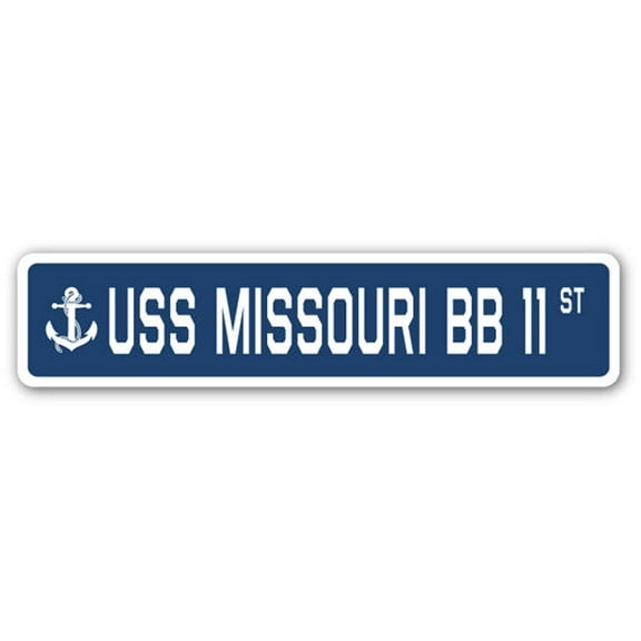 USS MISSOURI BB 11 Street Sign us navy ship veteran sailor gift