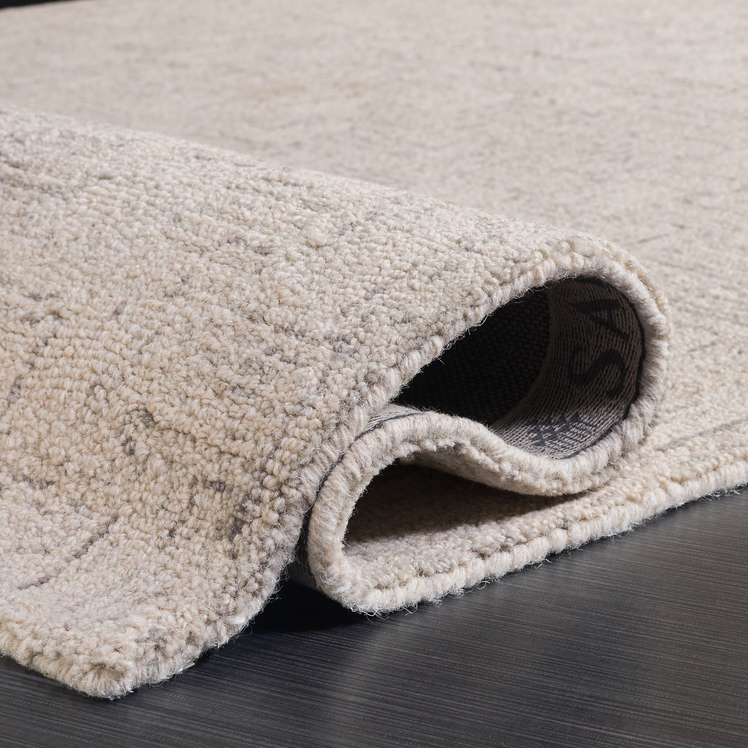 Safavieh Micro-Loop Charlotte Solid Area Rug, Light Gray/Ivory, 9' x 9' Round