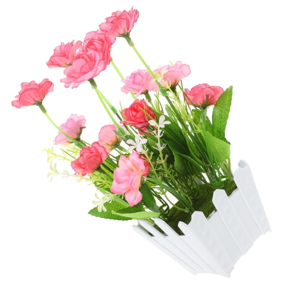 DEEPCRAFF Artificial Potted Plant Pink Lifelike for Coffee Table 2 Sets 8.65X3.03X5.11in