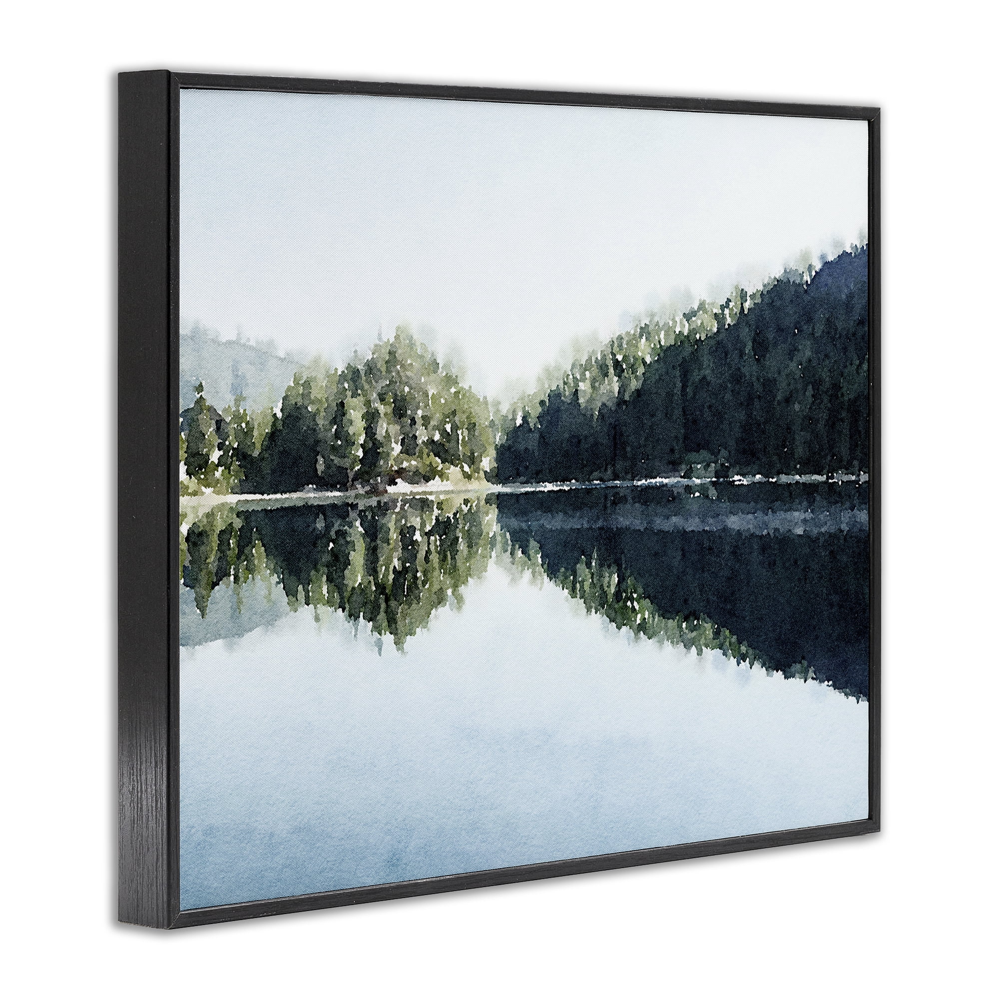 Stupell Industries Blue Lake Reflections Black Framed Giclee Art, design by Kim Curinga