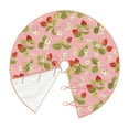 thumbnail image 3 of Halloween Christmas Tree Skirt - Cute Strawberry Bouquet 36 Inches Christmas Tree Skirt for Halloween Holiday Indoor Home Christmas Tree Decorations with Three Ribbons, 3 of 7