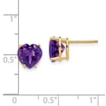 thumbnail image 7 of 14K Yellow Gold 8mm Heart Amethyst Stud Earrings, 7 of 7