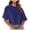 Dark Blue, variant on Women Drop Shoulder Crop Tops Round Neck Short Sleeve Solid Casual Comfy Fashion Trendy Beach Vacation Travel Loose Blouse, Red M