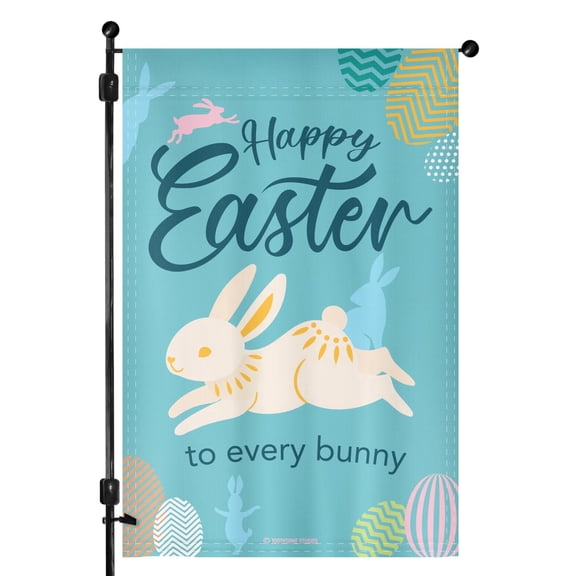 Happy Easter To Every Bunny Double Sided Garden Flag 12x18 Inch – Polyester Outdoor Easter Decor
