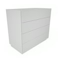 thumbnail image 4 of Lines 35''x 32'' 4 Wood -Drawer Dresser, Chest, Modern 4 Drawer Dresser, Bedroom Chest for Kids Room, Bathroom, Closet, Entryway, Hallway White Finish, 4 of 6
