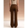 thumbnail image 5 of Women'S High Waisted Wide Leg Jeans with Stretchy Straight Leg and Trendy Seamed Design Brown L, 5 of 9
