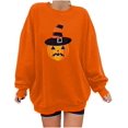 thumbnail image 1 of Chandails en Molleton Citrouille Halloween pour Femmes Chandail Imprimé Manches Longues Col Rond, 1 of 6