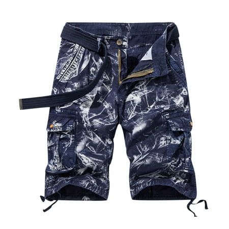 Hot6sl Mens Shorts, Cargo Utility Shorts Cotton Distressed Washed Style Blue XL # Deals Of The Day Lightning Deals Today Prime Clearance # Clearance #1