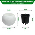 thumbnail image 1 of Edtara Round Self-Watering Planter, Large Flower Pot With Drainage System and Water Level Monitor for Porch or Patio, 1 of 9