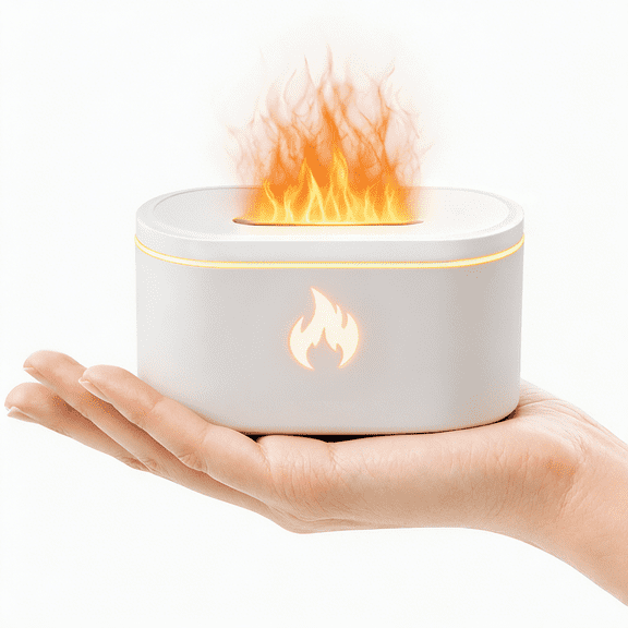 BCOOSS Mini Essential Oil Diffuser for Home Aroma Air Aromatherapy Diffuser and Humidifier with 7 LED Lights,White