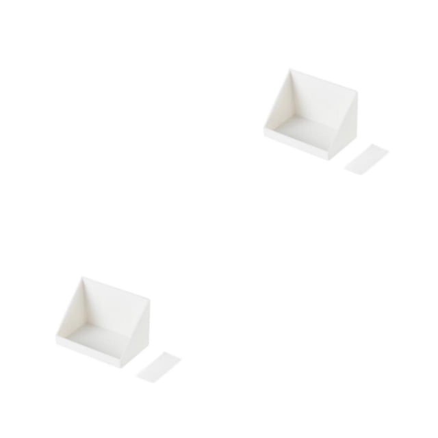 Naiovety Estante de pared, decodificador de TV sin perforaciones, estante de enrutador, soporte de almacenamiento, soporte de partición de Blanco 2piezas