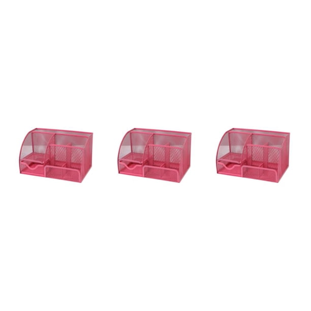 Methold Organizador de escritorio multifuncional con compartimentos - Accesorios duraderos eficientes y compactos Rose Red Type1 NO1