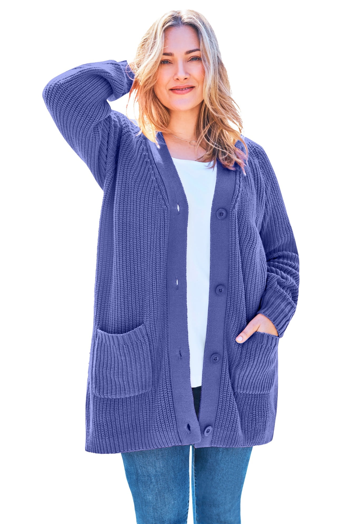 Woman Within Woman Within Women's Plus Size LongSleeve Shaker