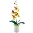 thumbnail image 1 of Planta artificial realista, sin riego, resistente a la intemperie, para exterior e interior, en maceta, orquídea falsa para balcón., 1 of 8