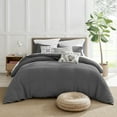 thumbnail image 5 of Levtex Home - Mills Waffle Charcoal Duvet Cover Set - King Duvet Cover + Two King Pillow Cases - Charcoal Waffle Weave - Duvet Cover (106 x 94in.) and Pillow Case (36 x 20in. ) - Cotton, 5 of 8