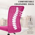 thumbnail image 5 of CL.HPAHKL Mesh Office Desk Chair Armless Computer Chair, Adjustable Rolling Task Work Swivel Chairs with Wheels, Ergonomic PC Chair for Small Spaces Home Bedroom Study, Pink, 5 of 7