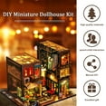 thumbnail image 3 of DIY Book Nook Kit 3D Wooden Puzzle Bookshelf Insert Decor with LED Light DIY Miniature Dollhouse Model Kit Creative Decorative Bookend Building Kits for Kids 25 x 21 x 20.3cm, 3 of 7