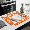 thumbnail image 3 of Orange Halloween Ghosts Dish Drying Mat for Kitchen 1 Pack, Ultra Absorbent Microfiber Dishes Drainer Mats,16x18in(41x46cm), 3 of 6