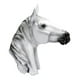 thumbnail image 3 of Estatua de cabeza de animal de resina para montar en la pared, escultura rústica realista, adorno artesanal Caballo Blanco 20x22cm, 3 of 9