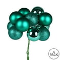 thumbnail image 2 of Vickerman 12" Teal Ball Ornament Christmas Pick, 4 per set, 2 of 2