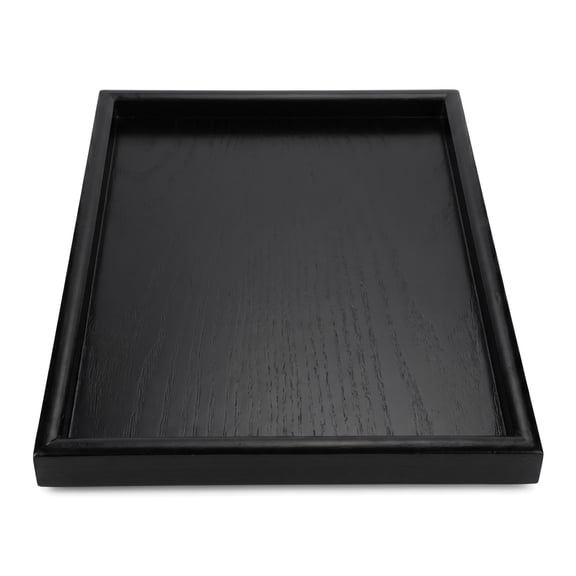 Wooden Bed Tray & Serving Trays for Breakfast Coffee Food Snack, Black Rectangular Tray, 9.84 in × 7.09 in × 0.79 in, Aemutady