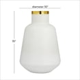 thumbnail image 4 of DecMode 15" White Glass Vase with Gold Rim, 4 of 9