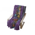 thumbnail image 4 of Fantasy Soft Flannel Fleece Blanket, Futuristic Super Hero Woman Space Astronaut Science Fiction Graphic, Cozy Plush for Indoor and Outdoor Use, 60" x 80", Purple Sky Blue Marigold, by Ambesonne, 4 of 6