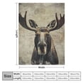 thumbnail image 4 of Orinice Moose Antlers Wall Warm Lightweight Blanket Soft Fleece Blankets All Seasons Decor Gifts for Bed Couch Sofa Office Multiple Sizes 60x80in, 4 of 6