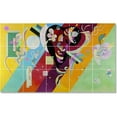 thumbnail image 1 of Ceramic Tile Mural-Wassily Kandinsky Abstract Tile Mural Traditional House Construction. 60" w x 36" h using (15) 12 x 12 ceramic tiles, 1 of 3