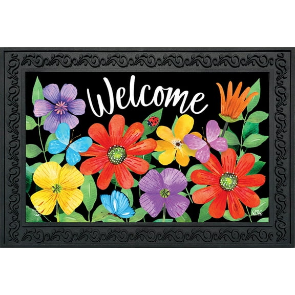 Briarwood Lane Whimsy Flowers Spring Doormat