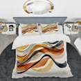 thumbnail image 2 of Designart "Abstract Waves in Burnt Orange I" Modern Bedding Covert Set - Abstract Minimalism Orange Abstract Bed Set With 2 Shams, 2 of 6