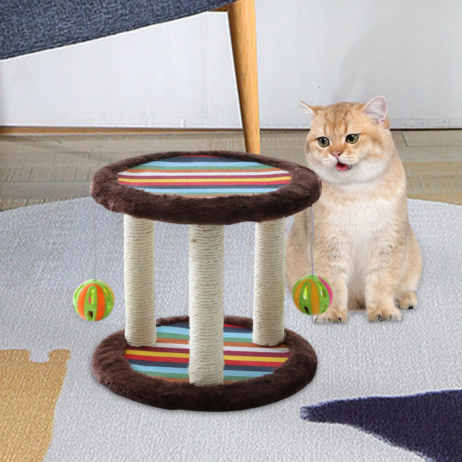 Bvdfgk Cat Scratch Post Cats Interactive Toy Perch for Indoor Cats for Cats Kitties Brown