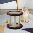 thumbnail image 6 of FITYLE Cat Scratch Post Kitten Scratch Perch with Hanging Balls, Platform with Carpeted Base, Sisal Cat Scratcher for Cats Supplies Brown, 6 of 9