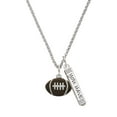 thumbnail image 1 of Delight Jewelry Silvertone Large Enamel Football Silvertone Live the Life You Have Imagined Bar Charm Necklace, 23", 1 of 4