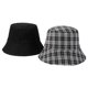 thumbnail image 1 of Sombrero de cubo de algodón reversible de doble cara para mujeres y hombres, sombrero de pescador plegable para viajes de vacaciones de verano en la playa, 1 of 7