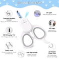 thumbnail image 3 of Oazouf Cat Nail Clipper with LED and UV Light, Pet Claw Trimmer with Safe Lock for Cats Dogs Rabbits Birds Small Animals, Grey, 3 of 10