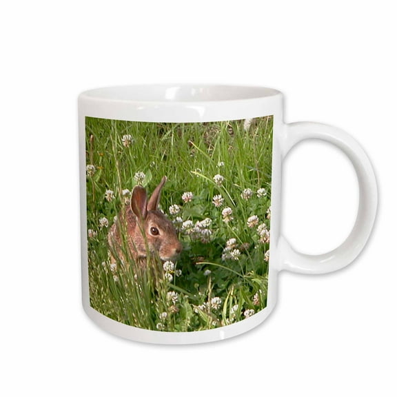 3drose, Bunny in the Clover, 11oz Mug